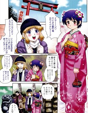 【エロ漫画】うちでホームステイしている金髪巨乳美人な留学生が女装少年好きで、毎日のように女装させられてはちんぽをもてあそばれて調教されている少年ｗ
